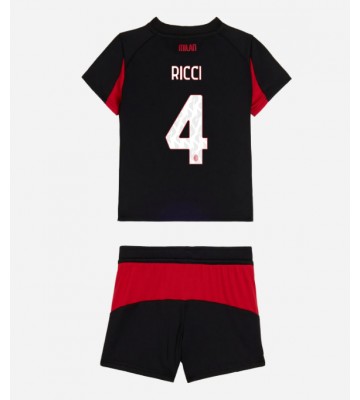 AC Milan Samuele Ricci #4 Hjemmebanesæt Børn 2025-26 Kort ærmer (+ korte bukser)